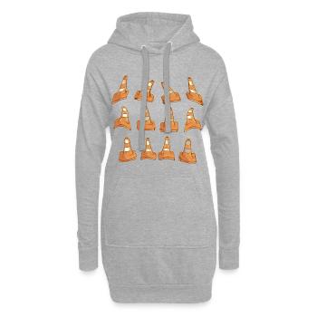 Kegel für die Konstruktion oder Verkehrssicherheit - Hoodie-Kleid - Grau meliert - Vorne