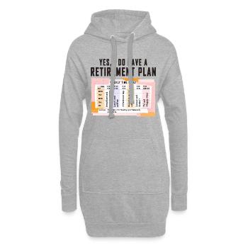 Plan de retraite drôle Horaire hebdomadaire, vie quotidienne détendue - Sweat-shirt à capuche long Femme - gris chiné - Devant