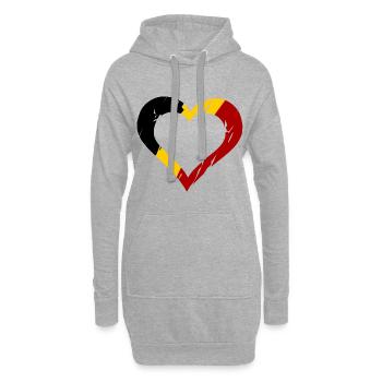 Le cœur belge - Sweat-shirt à capuche long Femme - gris chiné - Devant