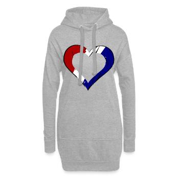 L’amour néerlandais - Sweat-shirt à capuche long Femme - gris chiné - Devant
