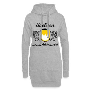Die Fans aus Sachsen - Hoodie-Kleid - Grau meliert - Vorne