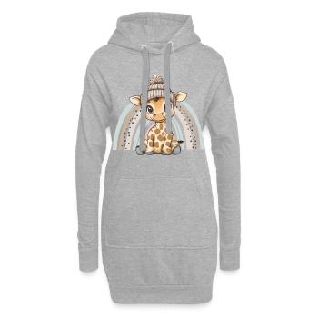 Giraffe Süß Niedlich Baby Kinder Tier Cartoon - Hoodie-Kleid - Grau meliert - Vorne