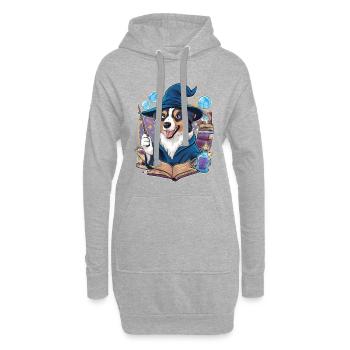 Berger Australien Magicien avec Baguette - Sweat-shirt à capuche long Femme - gris chiné - Devant