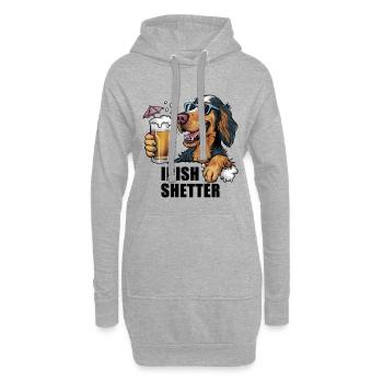 Cooler Irish Setter mit Bier und Sonnenbrille - Hoodie-Kleid - Grau meliert - Vorne