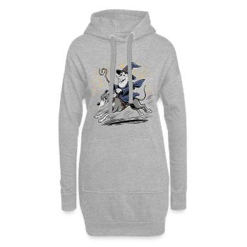Balade de lévrier pour magiciens et amateurs de magie - Sweat-shirt à capuche long Femme - gris chiné - Devant