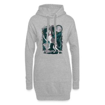 Lévrier magique en tenue de sorcier pour sorcier - Sweat-shirt à capuche long Femme - gris chiné - Devant