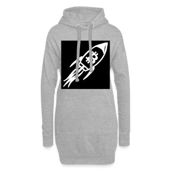Le projet Bitcoin Moon - Sweat-shirt à capuche long Femme - gris chiné - Devant