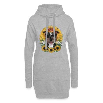 Niedliches Cartoon Design mit Norfolk Terrier - Hoodie-Kleid - Grau meliert - Vorne