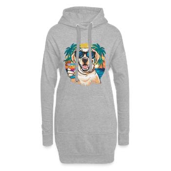 Mignon Labrador Retriever - Sweat-shirt à capuche long Femme - gris chiné - Devant