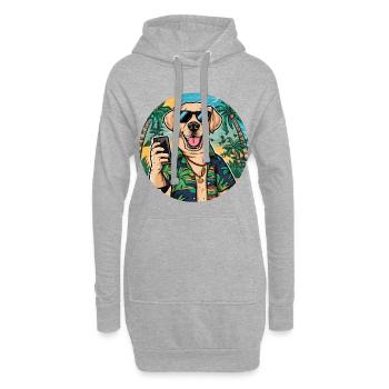 Niedlicher Labrador Retriever - Hoodie-Kleid - Grau meliert - Vorne