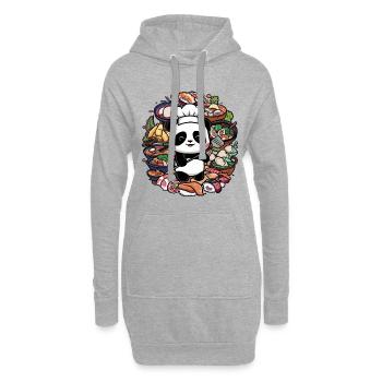 Niedlicher Panda Koch kocht ideal für Chefkoch - Hoodie-Kleid - Grau meliert - Vorne