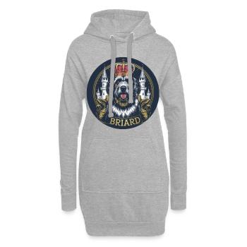Königlicher Briard Hund mit Krone und Schloss - Hoodie-Kleid - Grau meliert - Vorne