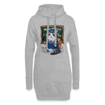 Un chat kawaii porte un uniforme scolaire traditionnel - Sweat-shirt à capuche long Femme - gris chiné - Devant