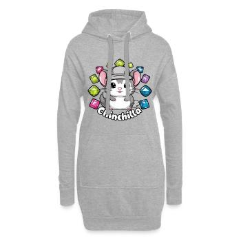 Chinchilla kawaii aux couleurs vives - Sweat-shirt à capuche long Femme - gris chiné - Devant