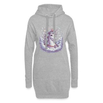 Licorne magique et imaginative avec des étoiles - Sweat-shirt à capuche long Femme - gris chiné - Devant