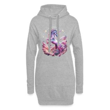 Licorne magique et imaginative avec des étoiles - Sweat-shirt à capuche long Femme - gris chiné - Devant