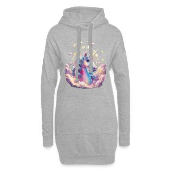 Licorne magique et imaginative avec des étoiles - Sweat-shirt à capuche long Femme - gris chiné - Devant