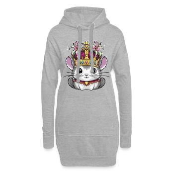 Chinchila Kawaii Royal avec Couronne et Lillia - Sweat-shirt à capuche long Femme - gris chiné - Devant