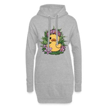 Canetons kawaii aux orchidées et lys - Sweat-shirt à capuche long Femme - gris chiné - Devant
