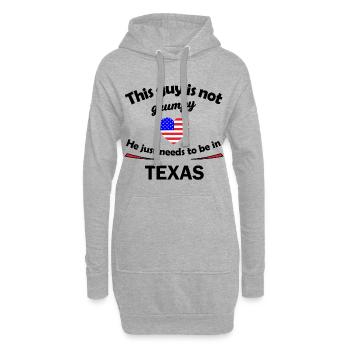 USA und Texas Fans - Hoodie-Kleid - Grau meliert - Vorne