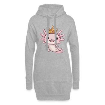 Axolotl Kawaii avec Couronne Royale. - Sweat-shirt à capuche long Femme - gris chiné - Devant