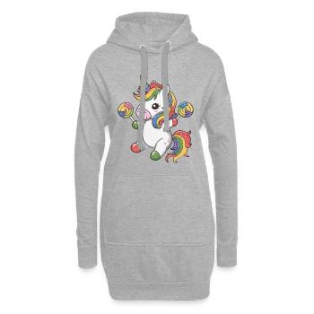 Kawaii Einhorn mit Süßigkeiten - Hoodie-Kleid - Grau meliert - Vorne
