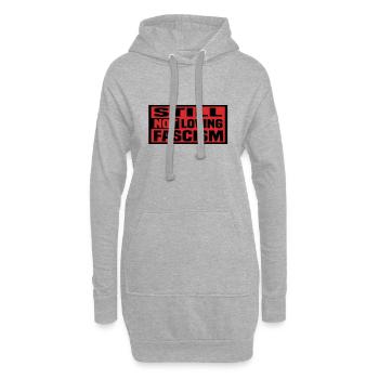 Je n’aime toujours pas le fascisme - Sweat-shirt à capuche long Femme - gris chiné - Devant