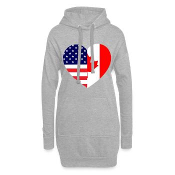 L’amitié canado-américaine - Sweat-shirt à capuche long Femme - gris chiné - Devant