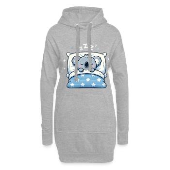 Koala Sleeping In Bed At Night Time - Hoodie-Kleid - Grau meliert - Vorne