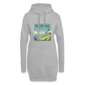 Sesvenna - Sweat-shirt à capuche long Femme - gris chiné - Devant