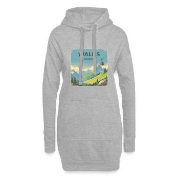 Wallis Schweiz - Hoodie-Kleid - Grau meliert - Vorne