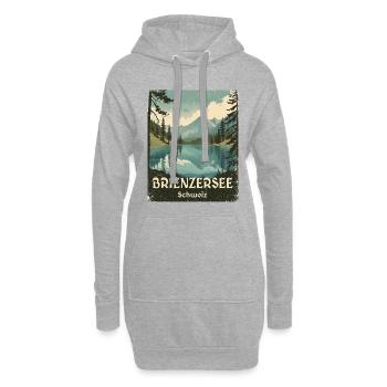 Lac de Brienz - Sweat-shirt à capuche long Femme - gris chiné - Devant
