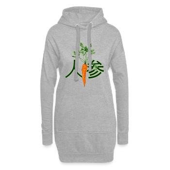 Caractère kanji japonais pour carotte - Sweat-shirt à capuche long Femme - gris chiné - Devant