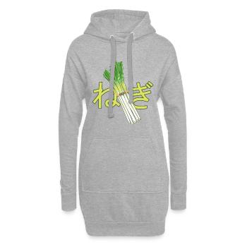 Japanische Zwiebeln NEGI - Hoodie-Kleid - Grau meliert - Vorne
