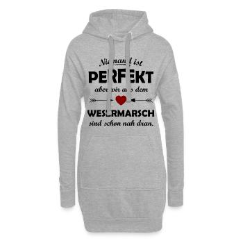 Wesermarsch en Basse-Saxe - Sweat-shirt à capuche long Femme - gris chiné - Devant