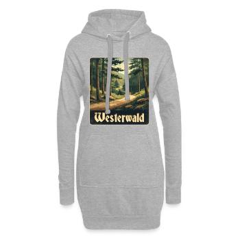 Westerwald Waldweg - Hoodie-Kleid - Grau meliert - Vorne