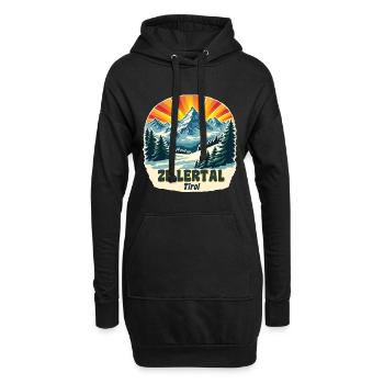 Vallée de Zillertal - Sweat-shirt à capuche long Femme - noir - Devant