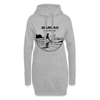 Surfeur de Siargao - Sweat-shirt à capuche long Femme - gris chiné - Devant