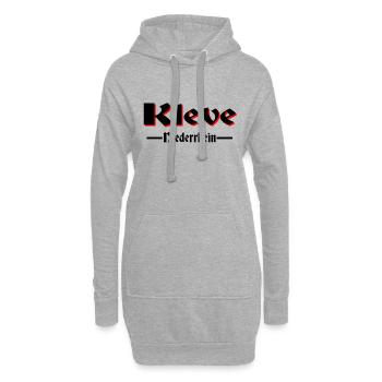 Blèves noir rouge - Sweat-shirt à capuche long Femme - gris chiné - Devant