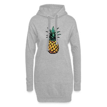 Ananas - Sweat-shirt à capuche long Femme - gris chiné - Devant