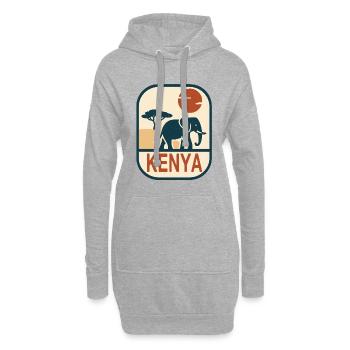 Kenya Elephant Afrique - Sweat-shirt à capuche long Femme - gris chiné - Devant