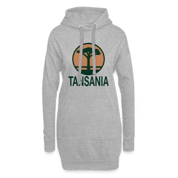 Tansania Baum rund - Hoodie-Kleid - Grau meliert - Vorne