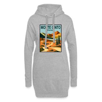 Monte Cinto, Corse - Sweat-shirt à capuche long Femme - gris chiné - Devant
