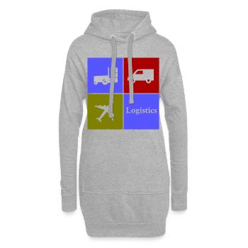 Les symboles logistiques - Sweat-shirt à capuche long Femme - gris chiné - Devant