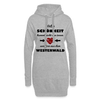 Beauté dans le Westerwald - Sweat-shirt à capuche long Femme - gris chiné - Devant