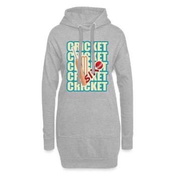 Batte de cricket et balle frappée pour six - Sweat-shirt à capuche long Femme - gris chiné - Devant