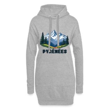 Pyrénées Pyrénées Françaises - Sweat-shirt à capuche long Femme - gris chiné - Devant