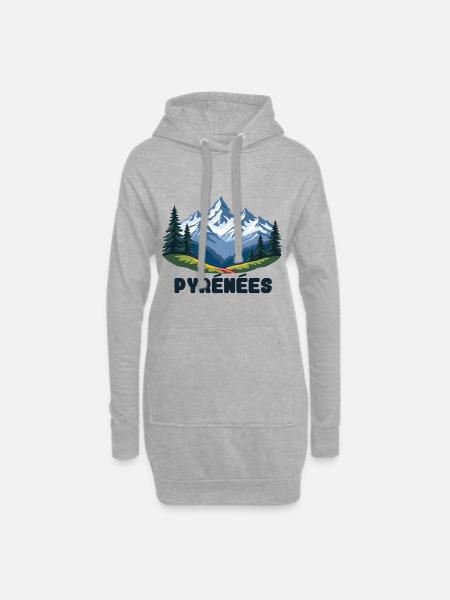 Pyrénées Pyrénées Françaises - Sweat-shirt à capuche long Femme - gris chiné