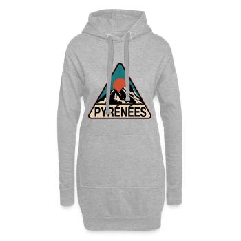 Pyrénées Pyrénées - Sweat-shirt à capuche long Femme - gris chiné - Devant