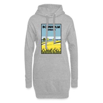 Bornholm Dänemark Landschaft Weizenfeld Meer - Hoodie-Kleid - Grau meliert - Vorne